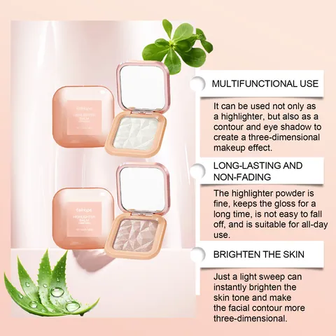 Holographic Quicksand Highlighter Balm Brightening Shimmer Face Contour Makeup Powder Palette For Party Stage Cosmetics