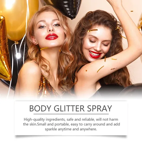 Body Glitter Spray Shimmering Powder Spray For Hair Face Body Clothes Starry Highlighting Spray For Party Night Stage Makeup
