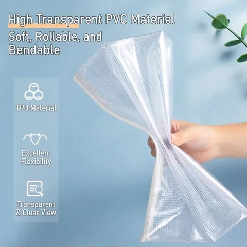 Transparent PVC Mesh File Bag A4 A5 Zipper Pencil Case Student Exam Document Storage Bag Waterproof Portable Office Supplies