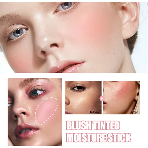Colorete en Barra Multifuncional Hidratante Cambio de Color Impermeable Crema Contorno Mejillas Labios Ojos Herramienta de Maquillaje