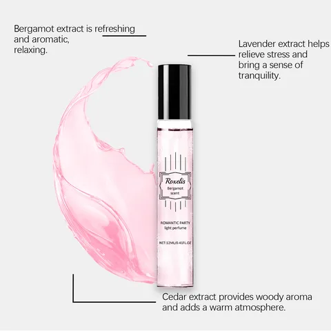 Roxelis Bergamotto Fragranza Leggera Spray Portatile Profumo Corpo a Lunga Durata per Donne Uomini Profumo Floreale Bottiglia di Vetro Aroma