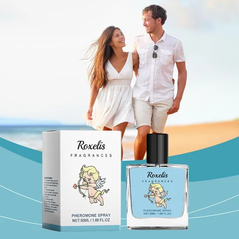 Roxelis Ange Cupidon Phéromone Eau de Cologne Spray Pour Hommes Longue Durée 50ml Bergamote Ambre Parfum Flacon en Verre Cadeau