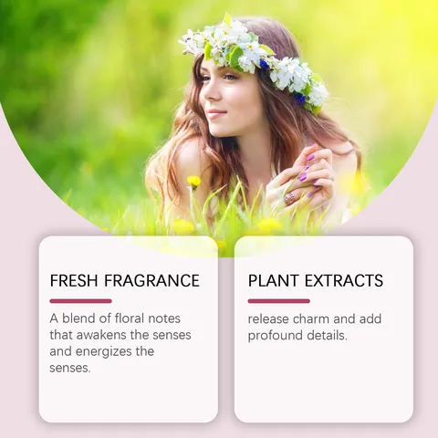 Roxelis Perfume Floral Ligero Elegante Fragancia Fresca de Larga Duración Mujer Spray Vaporisateur Botella de Vidrio