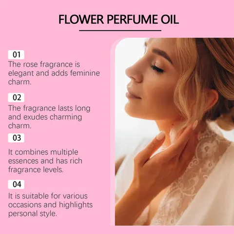 Elegant Desert Rose Flower Perfume Oil Long Lasting Fresh Floral Scent Roll On Fragrance For Women Dating Daily Use