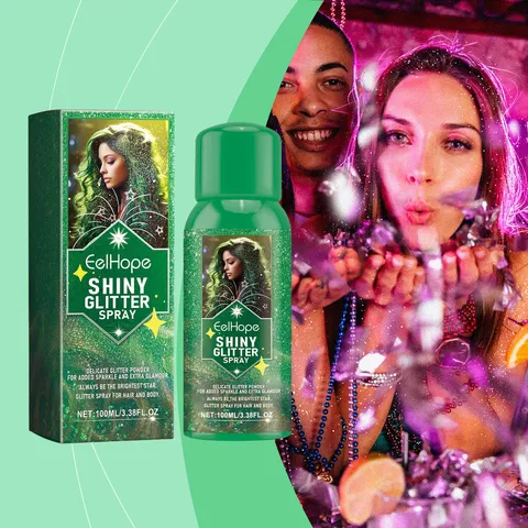 Eelhope Shiny Glitter Spray For Hair And Body Shimmer Highlighter For Party Festival Long Lasting Brighten Glow Body Spray