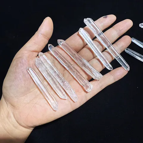 Cristal Blanc Clair Naturel Prisme Hexagonal Lemurian Quartz Baguette Points Spécimen Minéral Pierre Brute Guérison Obélisque Décoration Maison Bureau