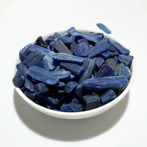 Cianita Natural Piedra Triturada Cristales Pulidos Rodados Mineral Azul Geométrico Irregular Para Acuario Maceta Decoración Del Hogar Regalo
