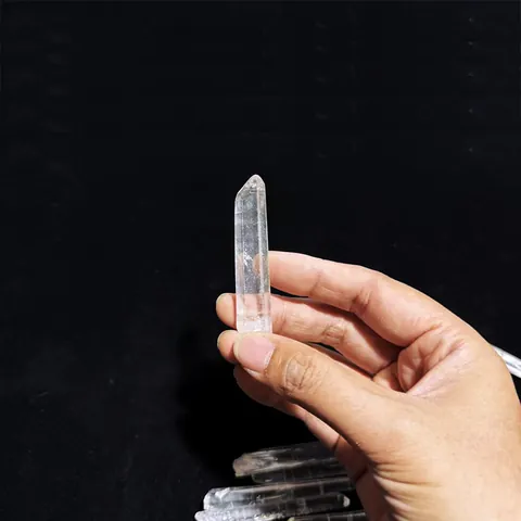 Cristal Blanc Clair Naturel Prisme Hexagonal Lemurian Quartz Baguette Points Spécimen Minéral Pierre Brute Guérison Obélisque Décoration Maison Bureau