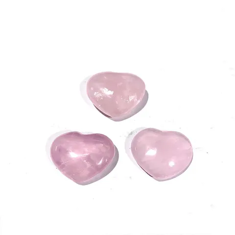 Pierre Naturelle en Forme de Cœur en Quartz Rose Cœur de Cristal Poli pour Décoration de Maison Cadeau