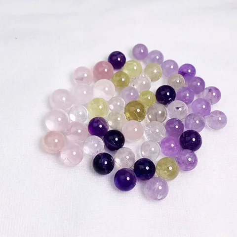 Natuursteen Kralen Ronde Kristal Kwarts Voor DIY Sieraden Maken Armband Ketting Hanger Accessoires Amethist Rozenkwarts Citrien Bergkristal
