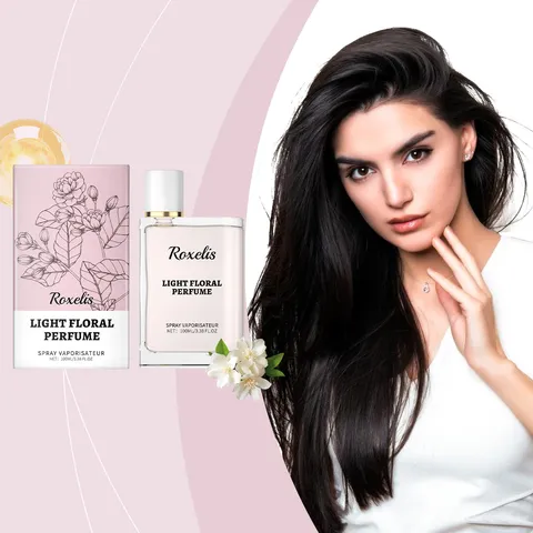 Roxelis Perfume Floral Ligero Elegante Fragancia Fresca de Larga Duración Mujer Spray Vaporisateur Botella de Vidrio