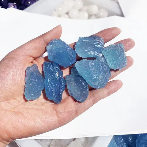 Spécimen de Cristal de Forme Libre Irrégulière de Pierre Brute d'Aigue-marine Naturelle Pierres Minérales Bleues pour la Fabrication de Bijoux Sculpture Bricolage Ornements de Décoration Intérieure
