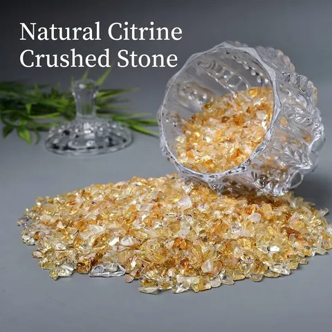 Braziliaanse Natuurlijke Citrien Crushed Stones Helende Kristallen Onregelmatige Citrien Grind Voor DIY Sieraden Maken Aquarium Tuin Decor
