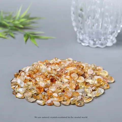 Braziliaanse Natuurlijke Citrien Crushed Stones Helende Kristallen Onregelmatige Citrien Grind Voor DIY Sieraden Maken Aquarium Tuin Decor