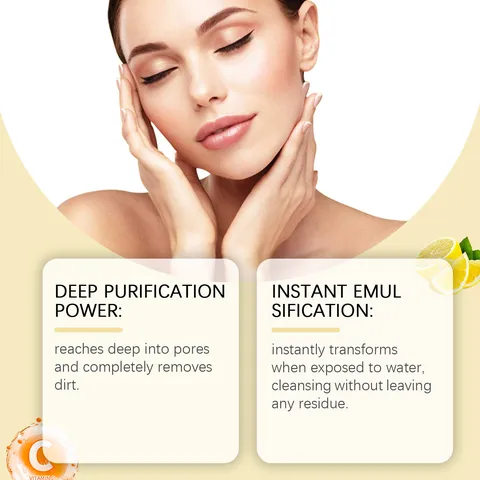 Olio Detergente alla Vitamina C con Glutatione Struccante Viso Idratante a Purificazione Profonda Liquido per la Cura della Pelle