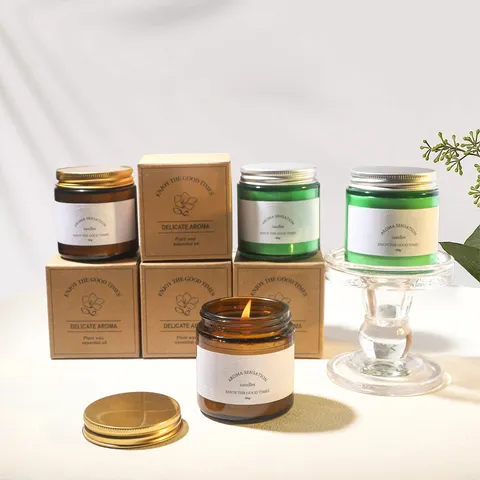Sojawachs Duftkerze Im Glasbehälter Für Hausduft Aromatherapie Kerze Mit Metalldeckel Zur Entspannung Tägliche Deko