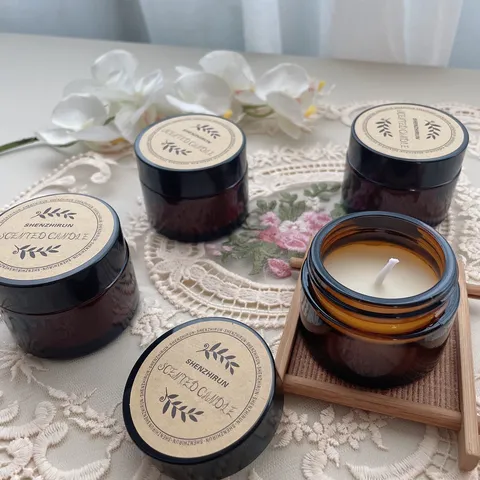 Vintage Sojawachs Duftkerze Bernsteinglas Kreative Aroma-Therapie Kerze Für Home Dekor Hochzeit Geburtstag Geschenk