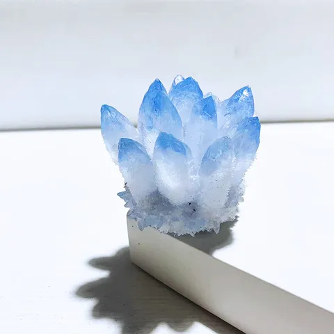 Grappolo di Cristallo Blu Naturale Ornamento in Pietra Curativa Per Ufficio Casa Decorazione Minerale Grezza