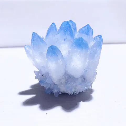 Grappolo di Cristallo Blu Naturale Ornamento in Pietra Curativa Per Ufficio Casa Decorazione Minerale Grezza