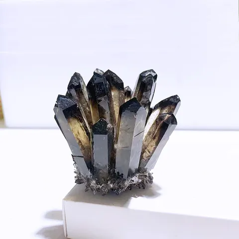 Cluster di Cristallo di Quarzo Fumé Naturale Pietra Grezza Esemplare Energia Curativa Geode per Decorazioni Casa Ufficio