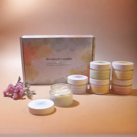 Vela Aromática de Cera de Soja Hecha a Mano Regalo Aromaterapia Aceite Esencial Velas en Tarro de Vidrio para Relajación Decoración de Hogar Regalo