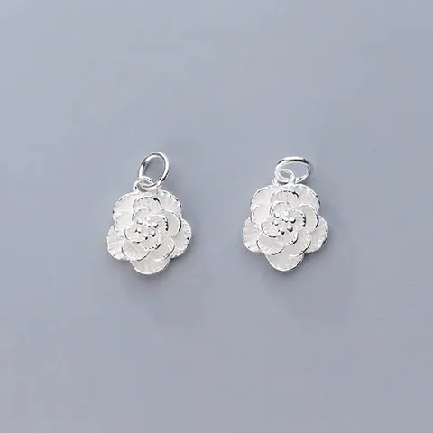 925 Sterling Zilveren Roos Bloem Hanger DIY Sieraden Maken Bedeltjes Voor Armband Ketting Elegante Handgemaakte Knutselaccessoires