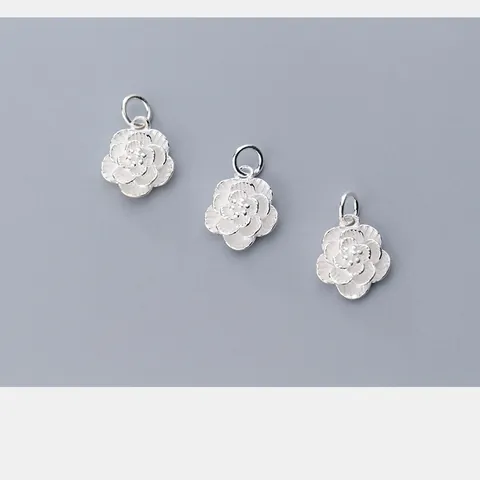 925 Sterling Zilveren Roos Bloem Hanger DIY Sieraden Maken Bedeltjes Voor Armband Ketting Elegante Handgemaakte Knutselaccessoires