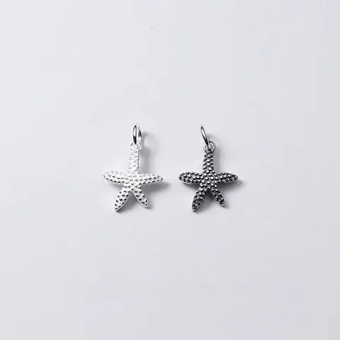 Pendentif Étoile de Mer en Argent Sterling 925 Mat Givré Style Océan Marin Accessoire de Bijouterie DIY Charme pour Bracelet Collier