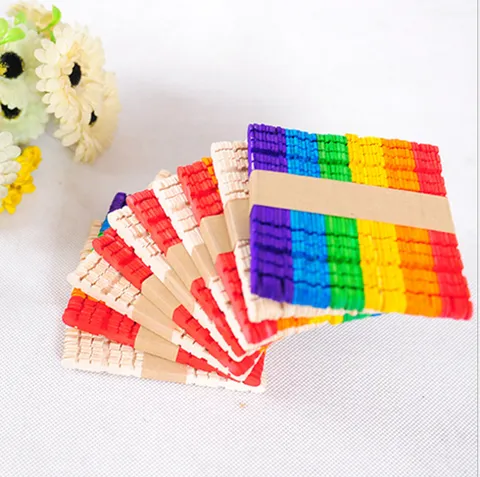 Serrated Wooden Craft Sticks For DIY Model Making Colorful Natural Wood Sticks For Handmade Arts Crafts Hobby Education Material