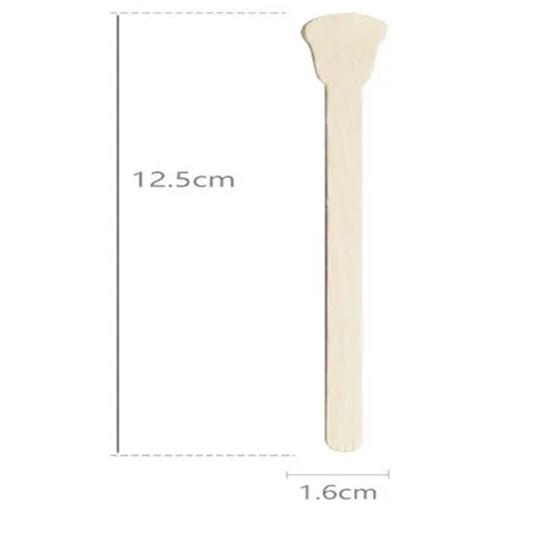 Natural Birch Wood Sticks Petal Shaped Spatulas For Waxing Polished Popsicle Sticks Disposable Wooden Crafting Sticks For DIY