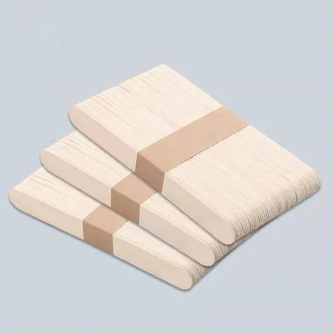 Natural Birch Wood Ice Cream Sticks Polished Wooden Popsicle Sticks For DIY Crafts Food Grade Waxing Multi Purpose Sticks