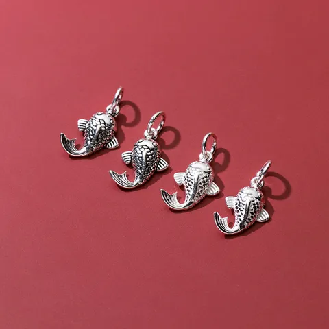 Vintage 925 Sterling Silver Whale Pendant For DIY Jewelry Making Antique Thai Silver Whale Charm For Bracelet Necklace Handmade Accessories