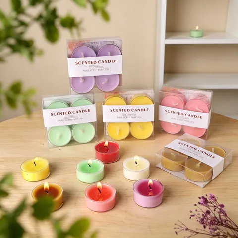 Bougies Chauffe-plat Parfumées Colorées Bougies de Soja Sans Fumée pour Décoration de Maison Fête d'Anniversaire Mariage