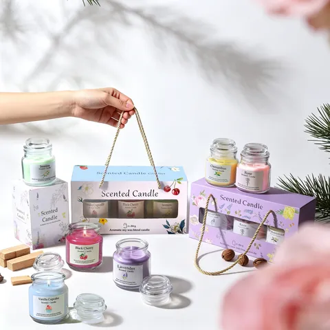 Natürliche Sojawachs Duftkerze Im Glas Mit Geschenkbox Floral Frucht Aroma Kerze Für Heim Hochzeit Weihnachten Geschenk