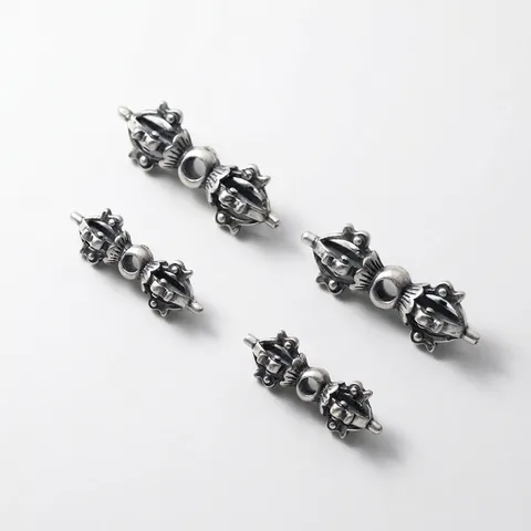 Vintage 925 Sterling Zilveren Vajra Dorje Afstandsperlen Voor DIY Armband Sieraden Maken Thaise Zilveren Geoxideerde Metalen Bedels Unisex Religieuze Sieraden Accessoires