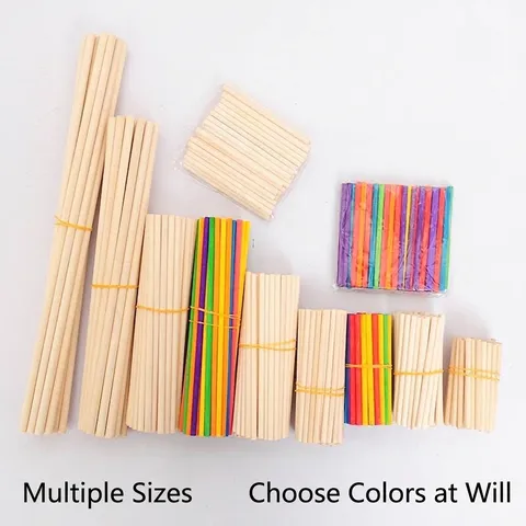 Tiges de Tourillon en Bois de Bouleau Naturel Pour Artisanat DIY Modèles de Bâtiment Architectural Fait Main Bâtons Ronds