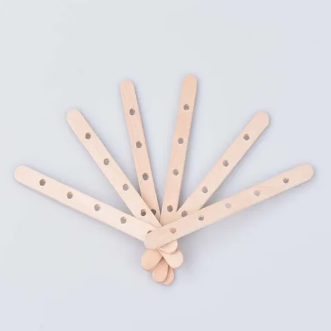Birch Wood Candle Wick Holders for Candle Making DIY Crafting Supplies Popsicle Sticks with Center Hole Positioning Tools