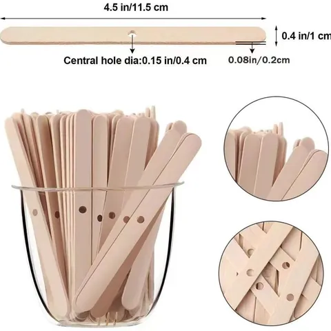 Wooden Candle Wick Centering Tools For Candle Making DIY Craft Wood Sticks With Holes Wick Holder Positioning Device Supplies