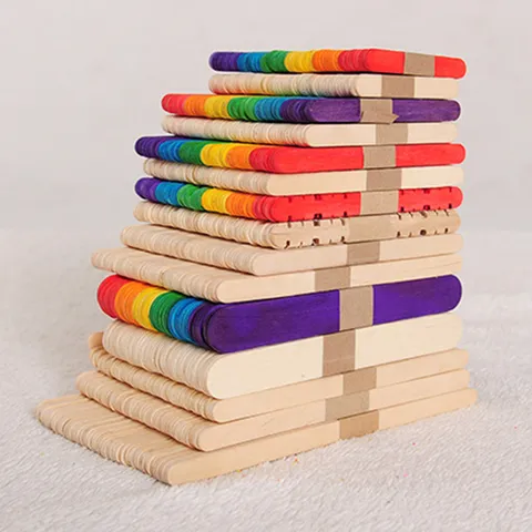 Palitos de Madera Modernos para Polos Palitos de Manualidades de Colores para Bricolaje Proyectos Escolares Arte Niños