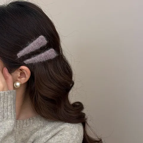 Wollen Vilt Haarspelden Voor Vrouwen Meisjes Eenvoudige Effen Kleur Handgemaakte Stoffen BB Clips Winter Warme Haarspeldjes Haaraccessoires