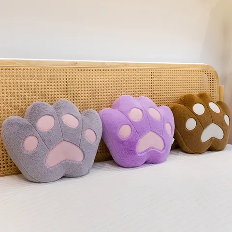 Schattig Kattenpoot Pluche Kussen Zacht Diervoetafdruk Zitkussen Voor Slaapkamer Tatami Bank Vloer Decor Cadeau Voor Kinderen Volwassenen