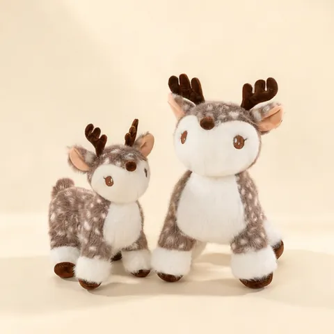 Giocattolo Peluche Cervo Maculato Realistico Renna Morbida per Bambini Regalo Compleanno Casa Vacanze Natale