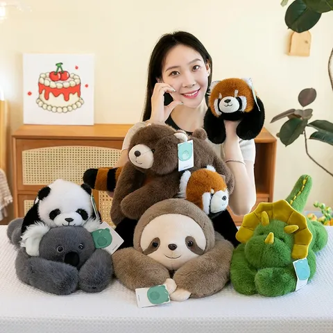 Kawaii Peluche Animale Cuscino Bradipo Dinosauro Koala Panda Orso Panda Minore Morbido Peluche Bambola Rilassante per Bambini Casa
