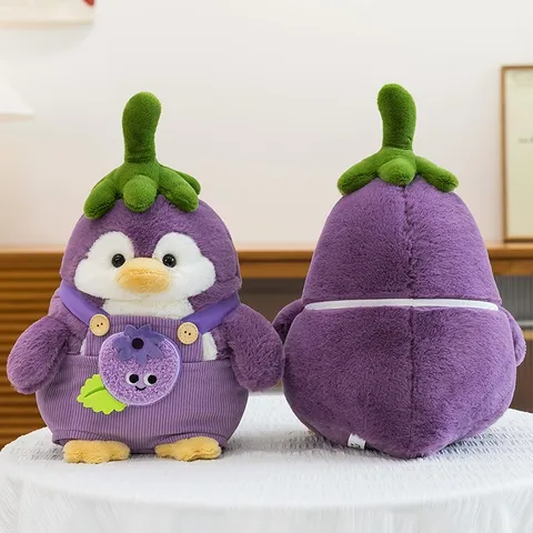Creative Eggplant Penguin Plush Toy Cute Purple Stuffed Animal Bird Doll Soft Bed Sleeping Pillow For Kids Birthday Gift