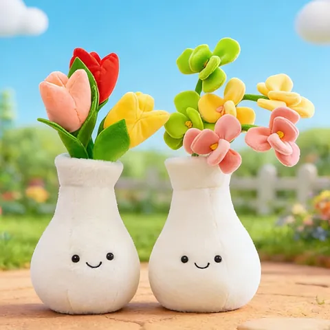 Kreatives Tulpen Topf Plüschtier Niedliche Blumentopf Stoffpflanze Puppe Smiley Gesicht Lilie Orchidee Pompom Deko Geschenk