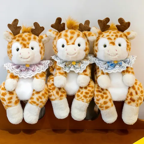 Süßer Giraffe Plüschtier Rucksack Weiche Tierische Kuscheltier Tasche Mit Spitze Schleife Für Kinder Geburtstag Weihnachtsgeschenk
