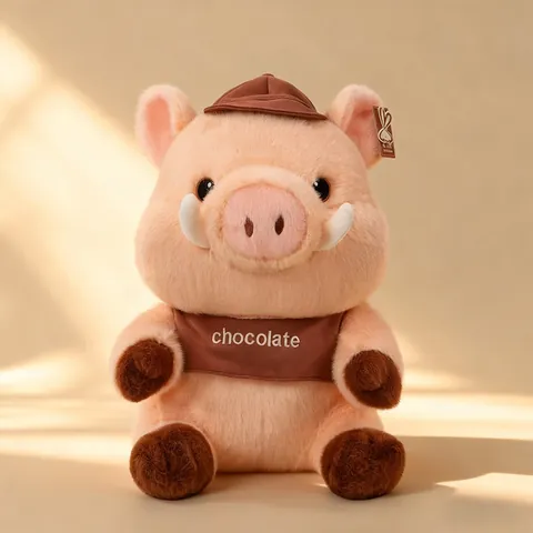 Maillard Style Pig Plush Toy Cute Cartoon Stuffed Animal With Hat And Scarf Soft Wild Boar Piggy Doll Children Birthday Gift