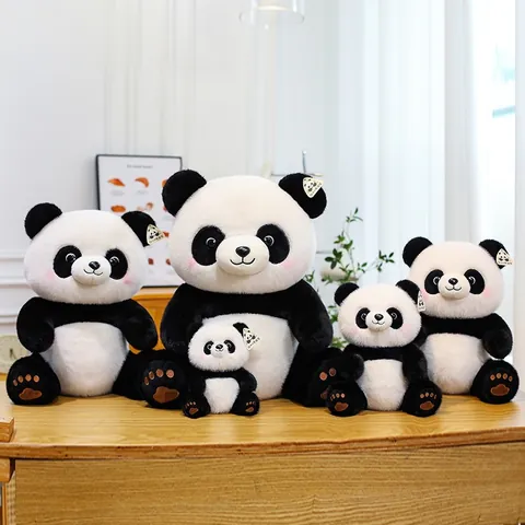 Simulation Panda Plush Toy Black And White Stuffed Animal Soft Giant Panda Doll Home Decor Gift For Kids Girls