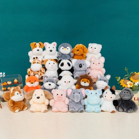 Mini Ciondolo Animale Peluche Portachiavi Simpatico Cartone Animato Elefante Koala Panda Leone Peluche Borsa Fascino Antistress Regalo