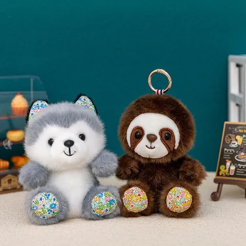 Mini Ciondolo Animale Peluche Portachiavi Simpatico Cartone Animato Elefante Koala Panda Leone Peluche Borsa Fascino Antistress Regalo